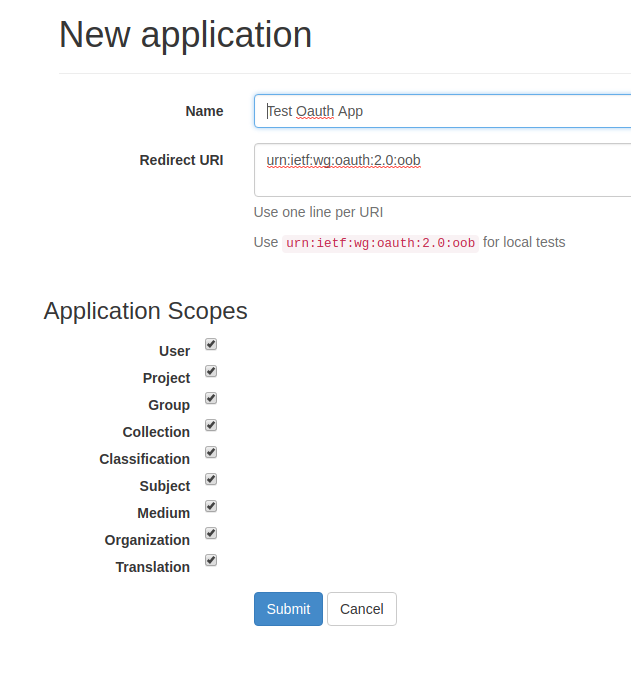 OAuth Application